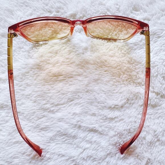 Joanne Clear Orange Square Sunglasses - Picture 9 of 12